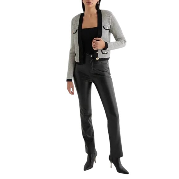 Express Sweater Jacket Black & White Striped Women's Size Large - Picture 2 of 8